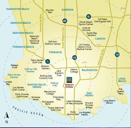Palos Verdes map of conveniences
